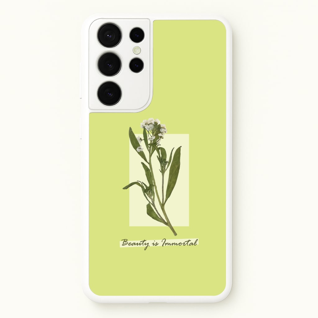 Beauty Is Immortal Press Flower - Floral Phone Case for Galaxy S21 Ultra