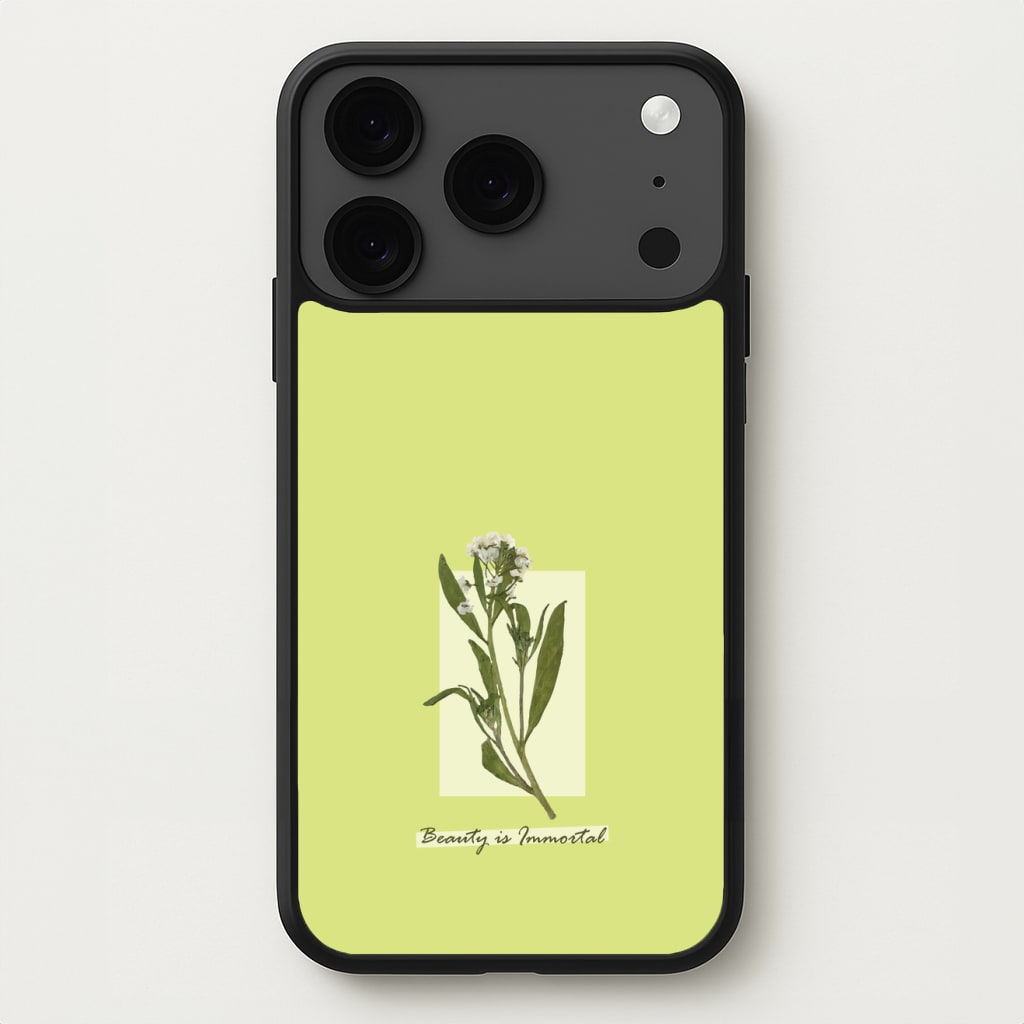 Beauty Is Immortal Press Flower Phone Case for iPhone 17 Pro Max