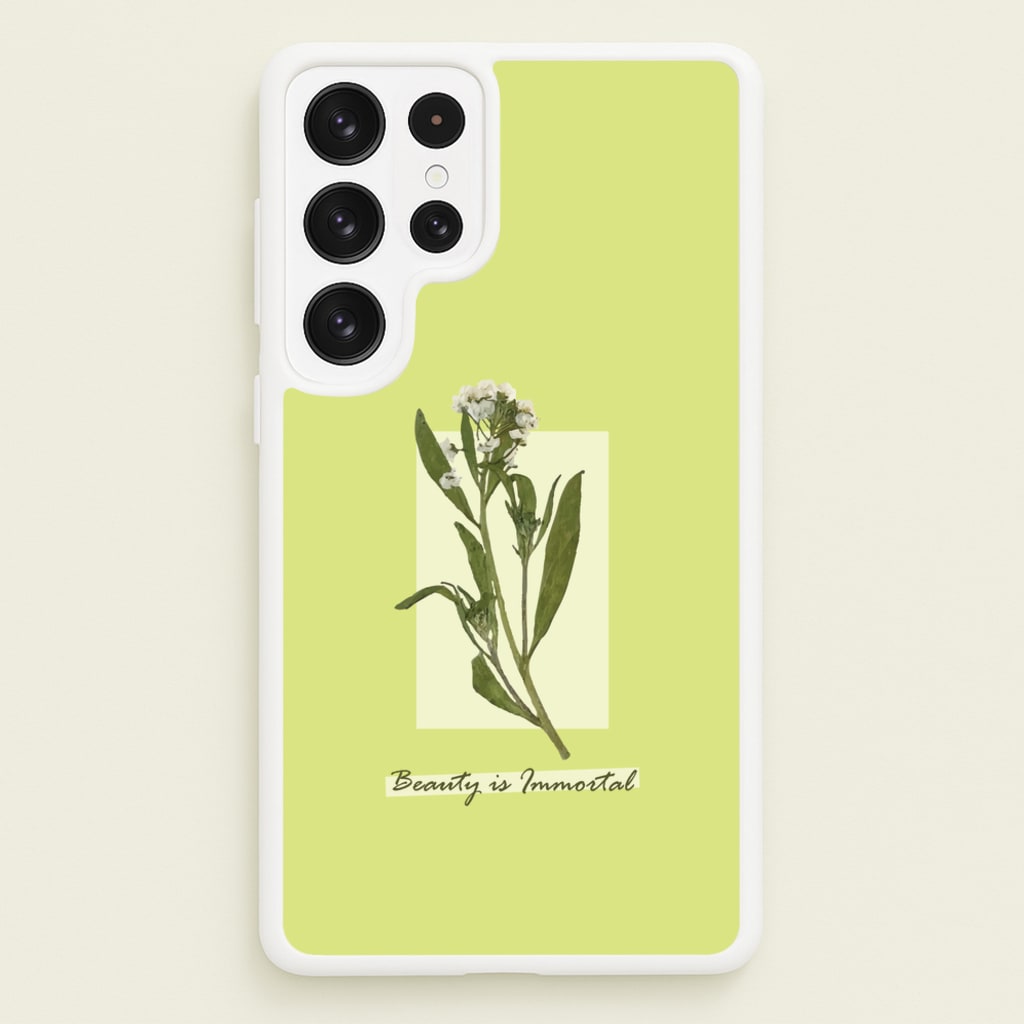 Beauty Is Immortal Press Flower - Floral Phone Case for Galaxy S22 Ultra