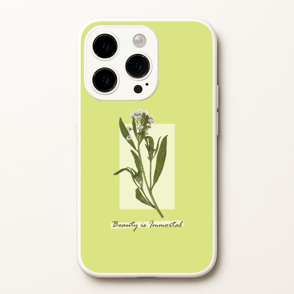 Beauty Is Immortal Press Flower - Floral Phone Case for iPhone 14 Pro