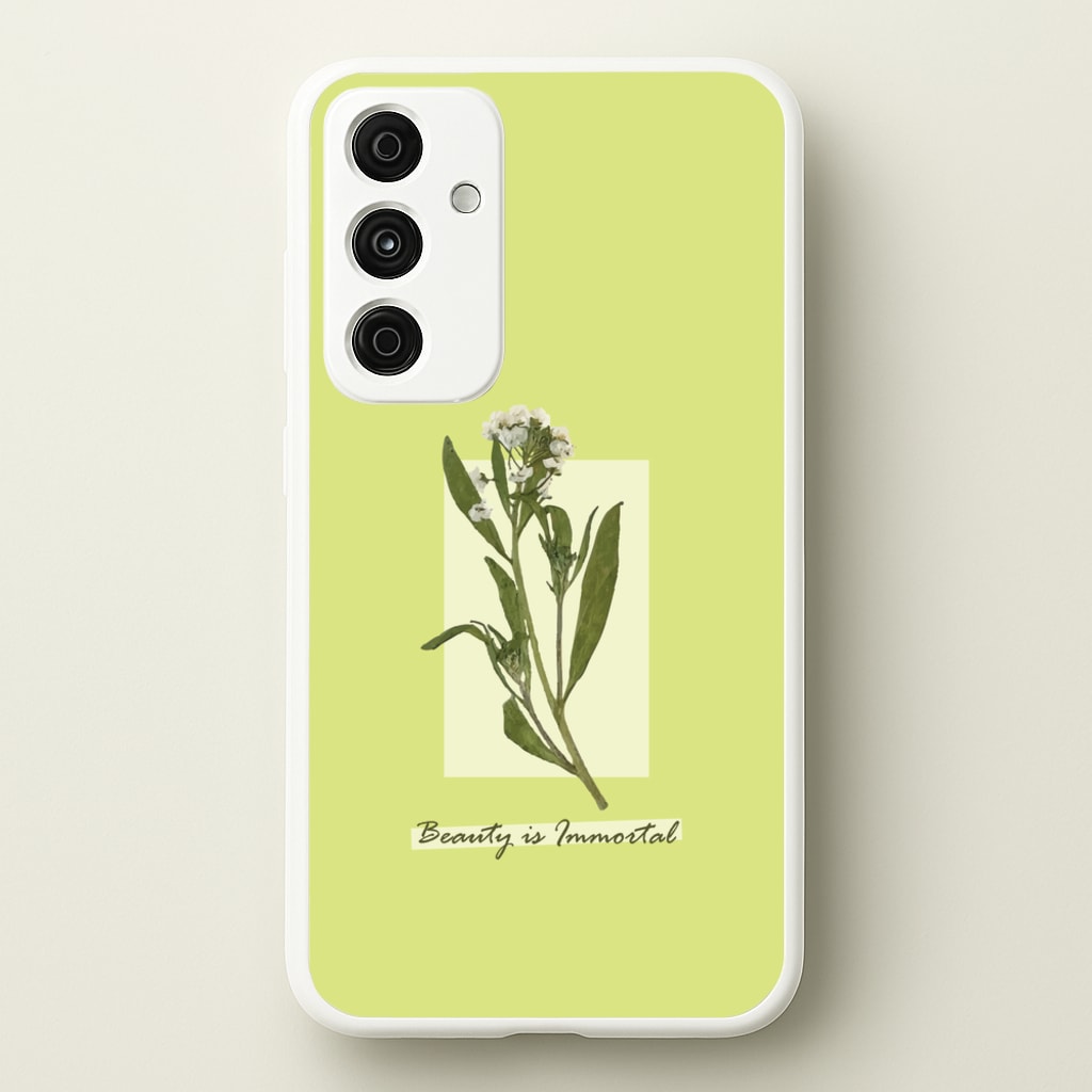 Beauty Is Immortal Press Flower - Floral Phone Case for Galaxy A55