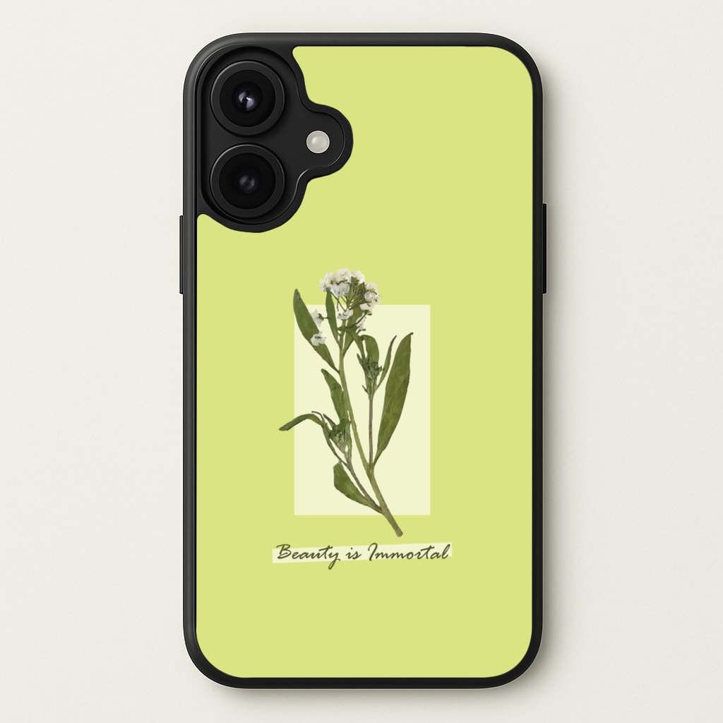 Beauty Is Immortal Press Flower Phone Case for iPhone 17