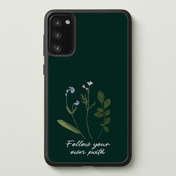 Follow Your Own Path Dark Green - Floral Phone Case for Galaxy S20FE
