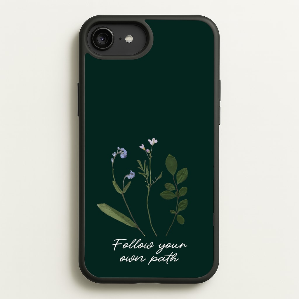 Follow Your Own Path Dark Green - Floral Phone Case for iPhone 6 Plus / 7 Plus / 8 Plus