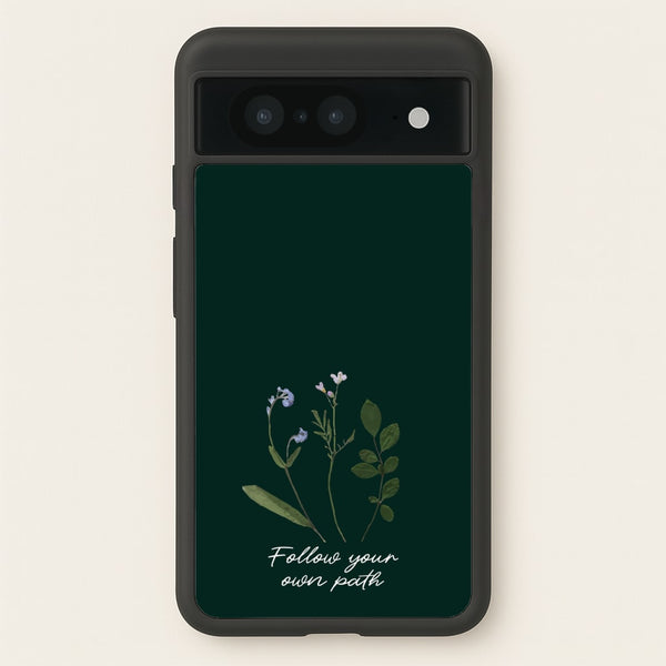 Follow Your Own Path Dark Green - Floral Phone Case for Google Pixel 8