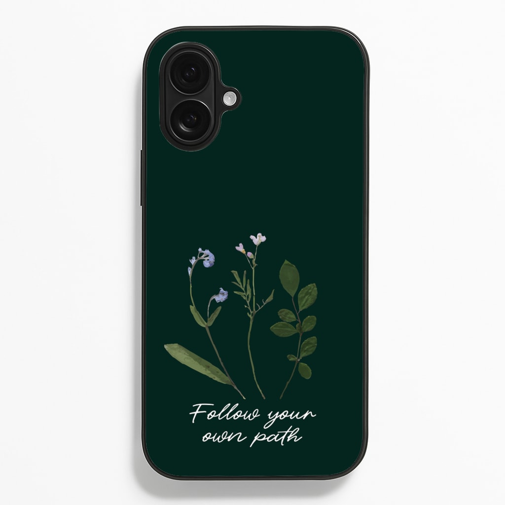 Follow Your Own Path Dark Green Phone Case