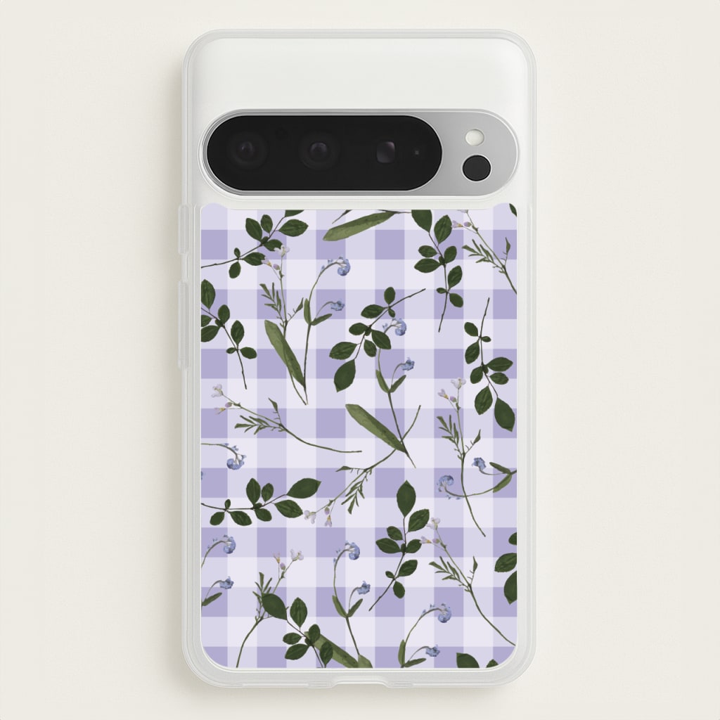 Checkered Pressed Flowers Pattern - Floral Phone Case for Google Pixel 9 Pro XL