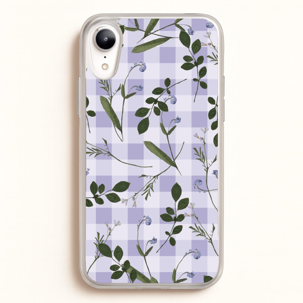 Checkered Pressed Flowers Pattern - Floral Phone Case for iPhone XR