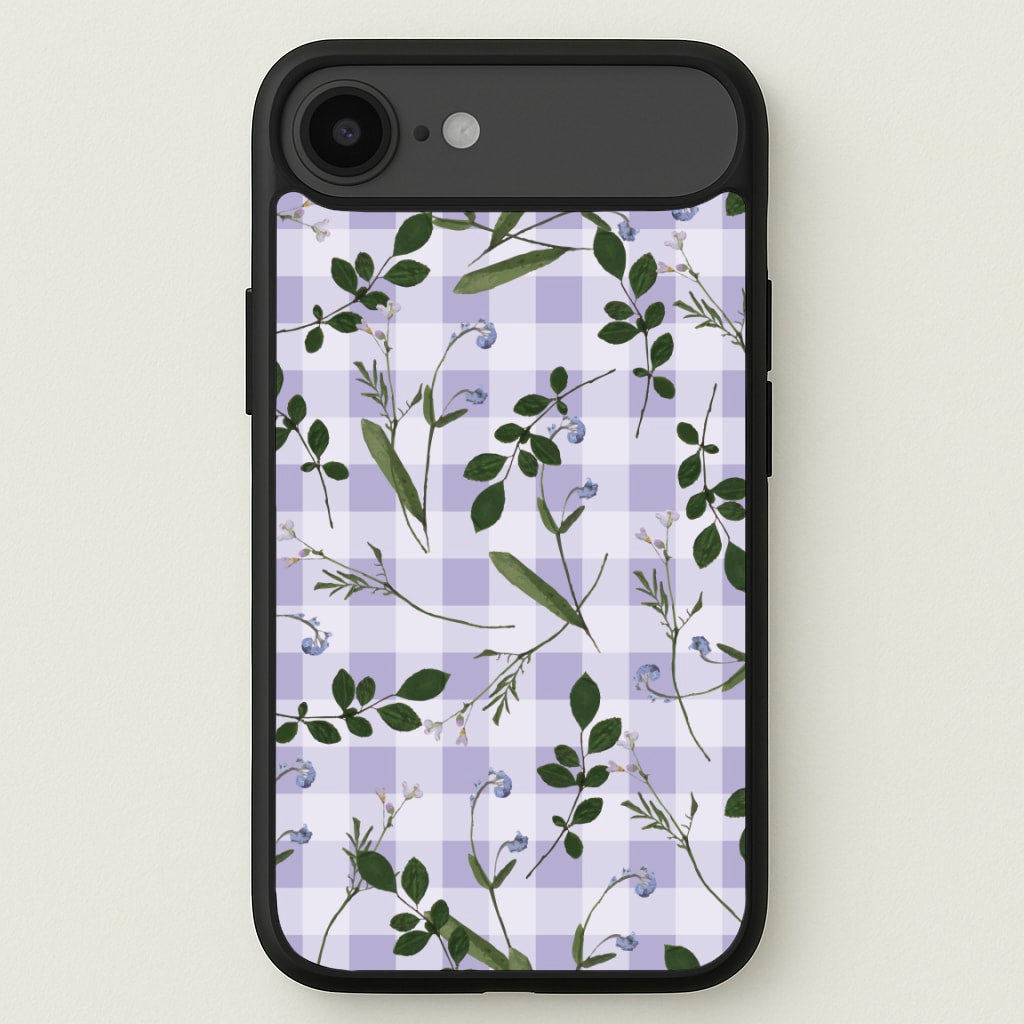 Checkered Pressed Flowers Pattern Phone Case for iPhone 17 Air
