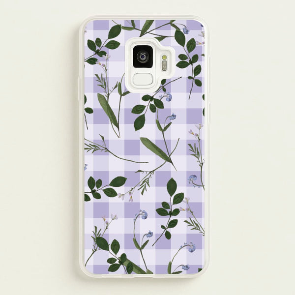 Checkered Pressed Flowers Pattern - Floral Phone Case for Galaxy S9