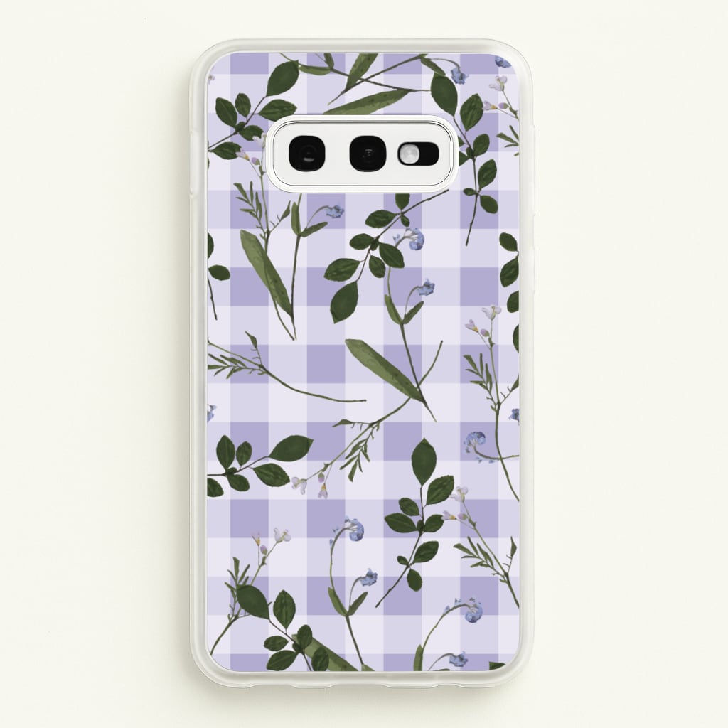 Checkered Pressed Flowers Pattern - Floral Phone Case for Galaxy S10e