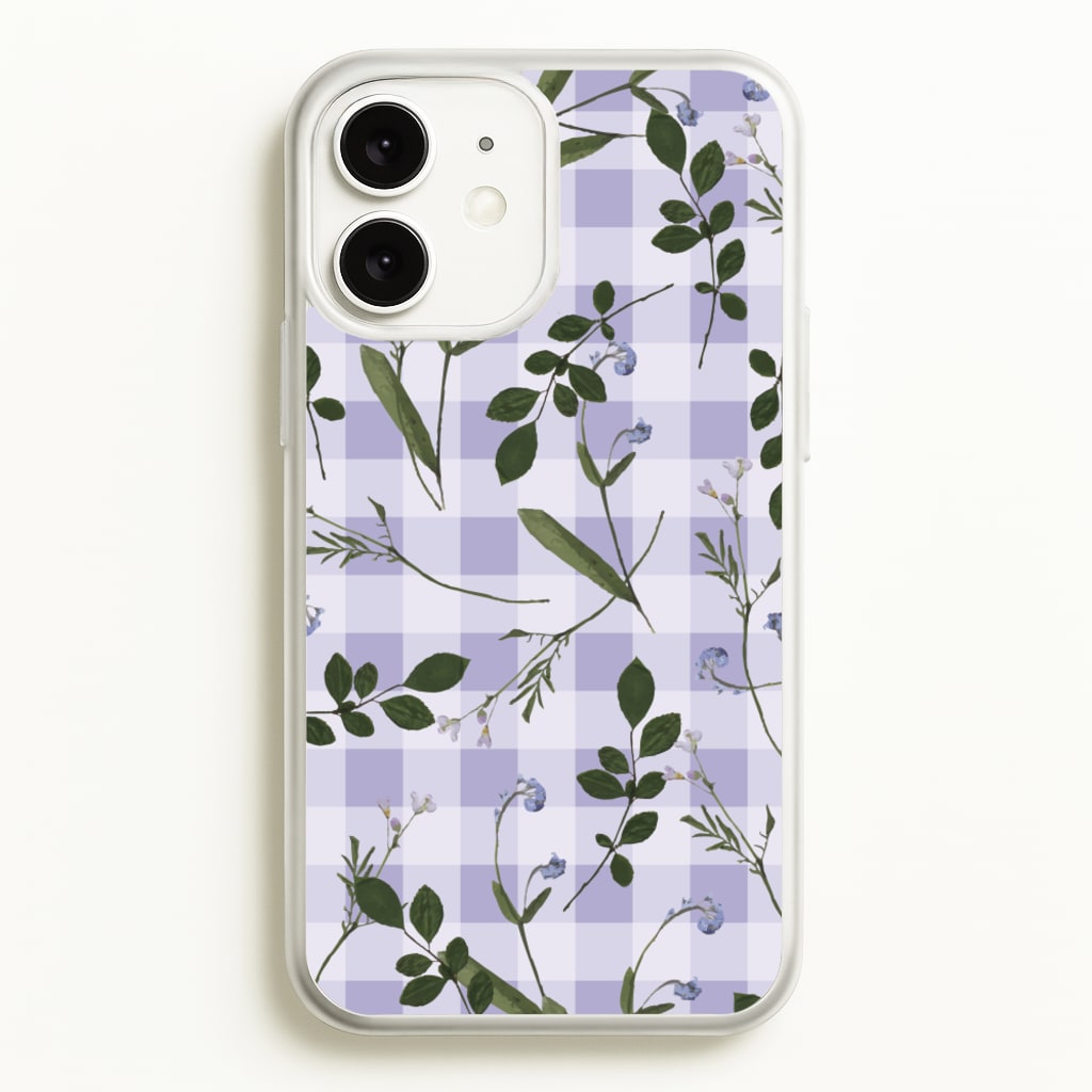 Checkered Pressed Flowers Pattern - Floral Phone Case for iPhone 11
