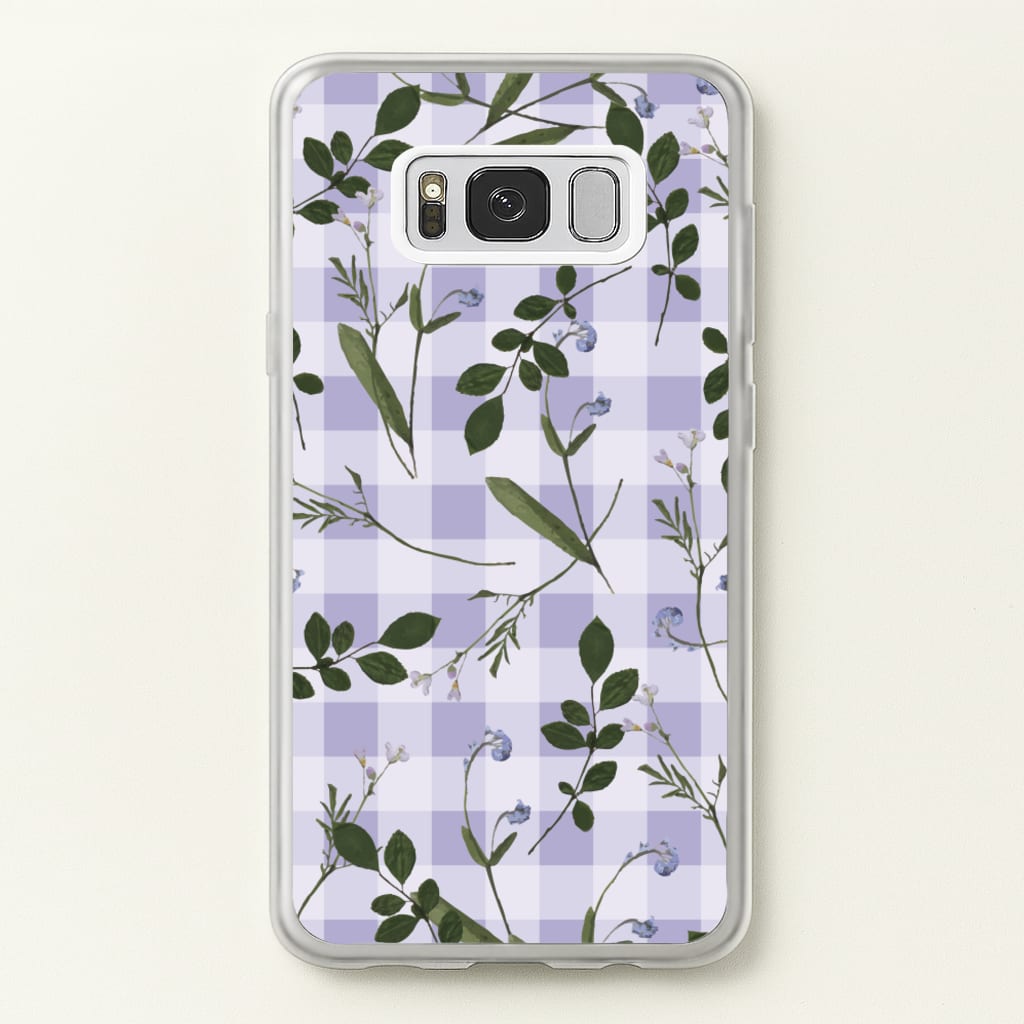 Checkered Pressed Flowers Pattern - Floral Phone Case for Galaxy S8