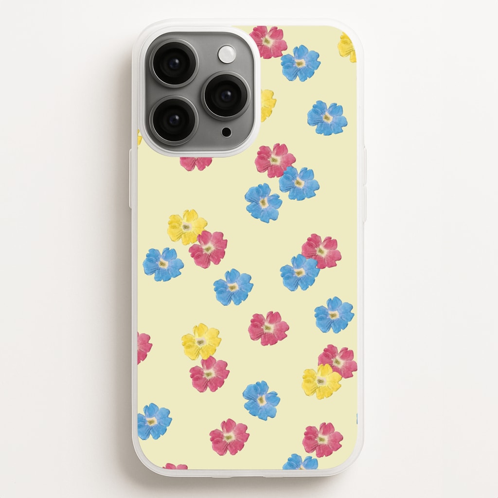 Pastel Pressed Flowers Pattern - Floral Phone Case for iPhone 16 Pro Max