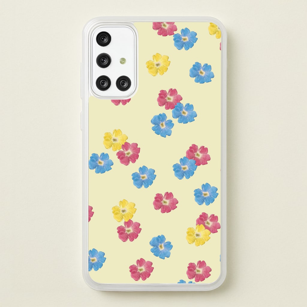 Pastel Pressed Flowers Pattern - Floral Phone Case for Galaxy A71