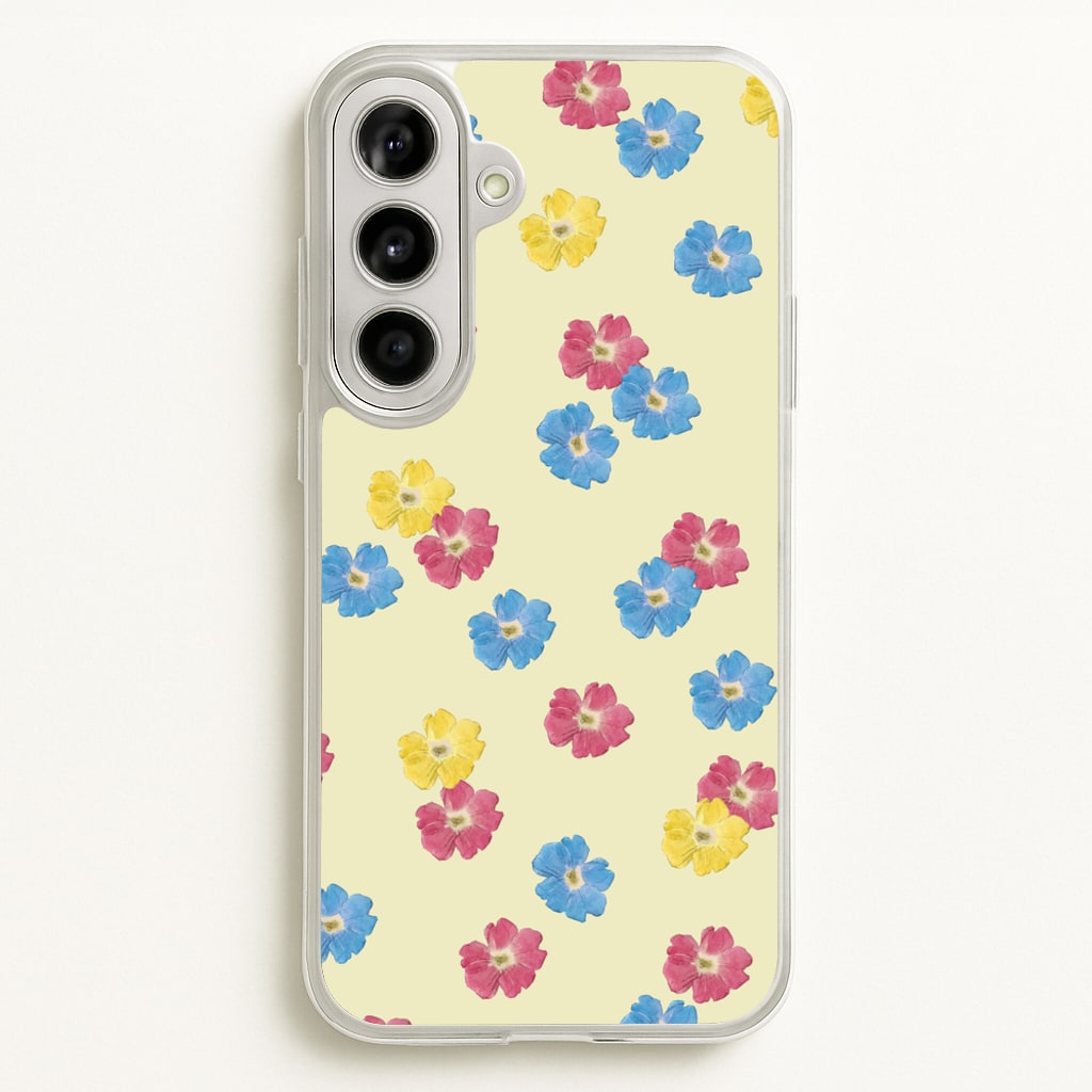 Pastel Pressed Flowers Pattern - Floral Phone Case for Galaxy A56