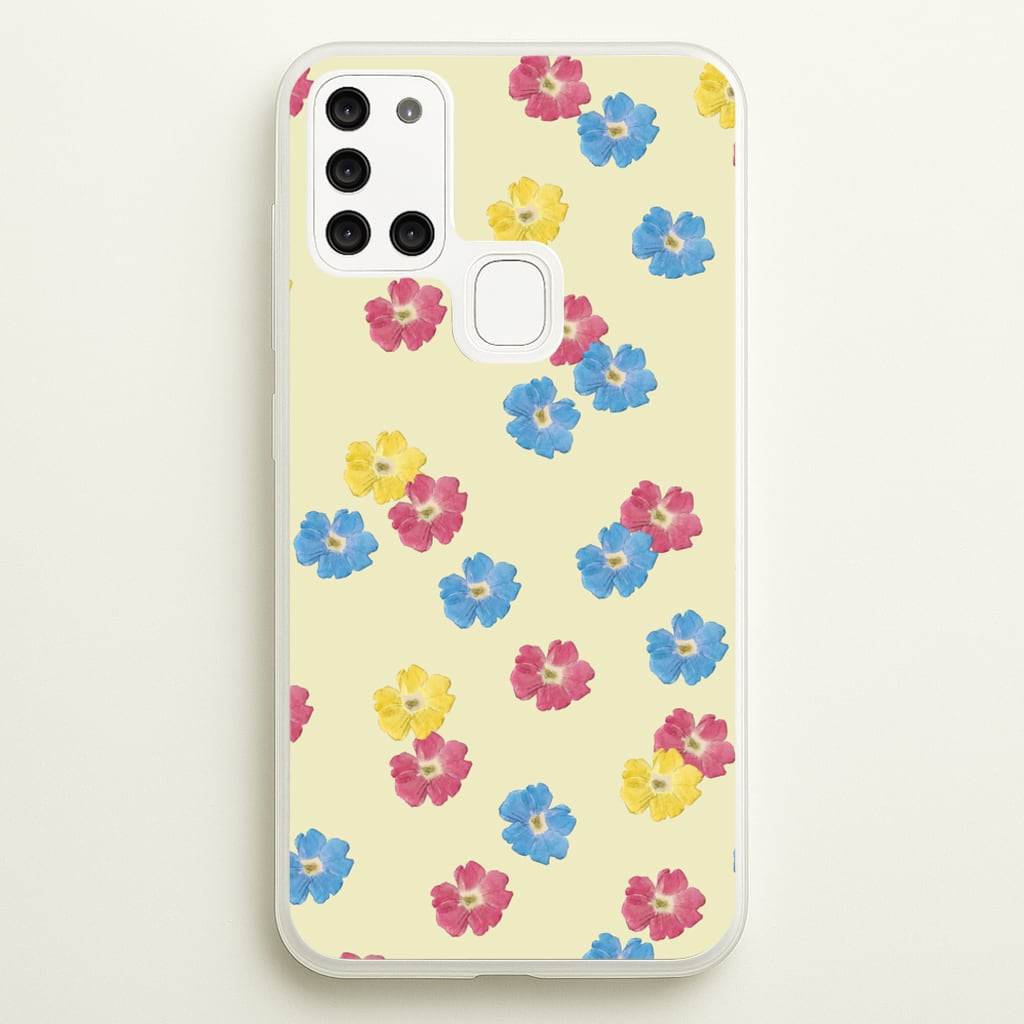 Pastel Pressed Flowers Pattern - Floral Phone Case for Galaxy A21s