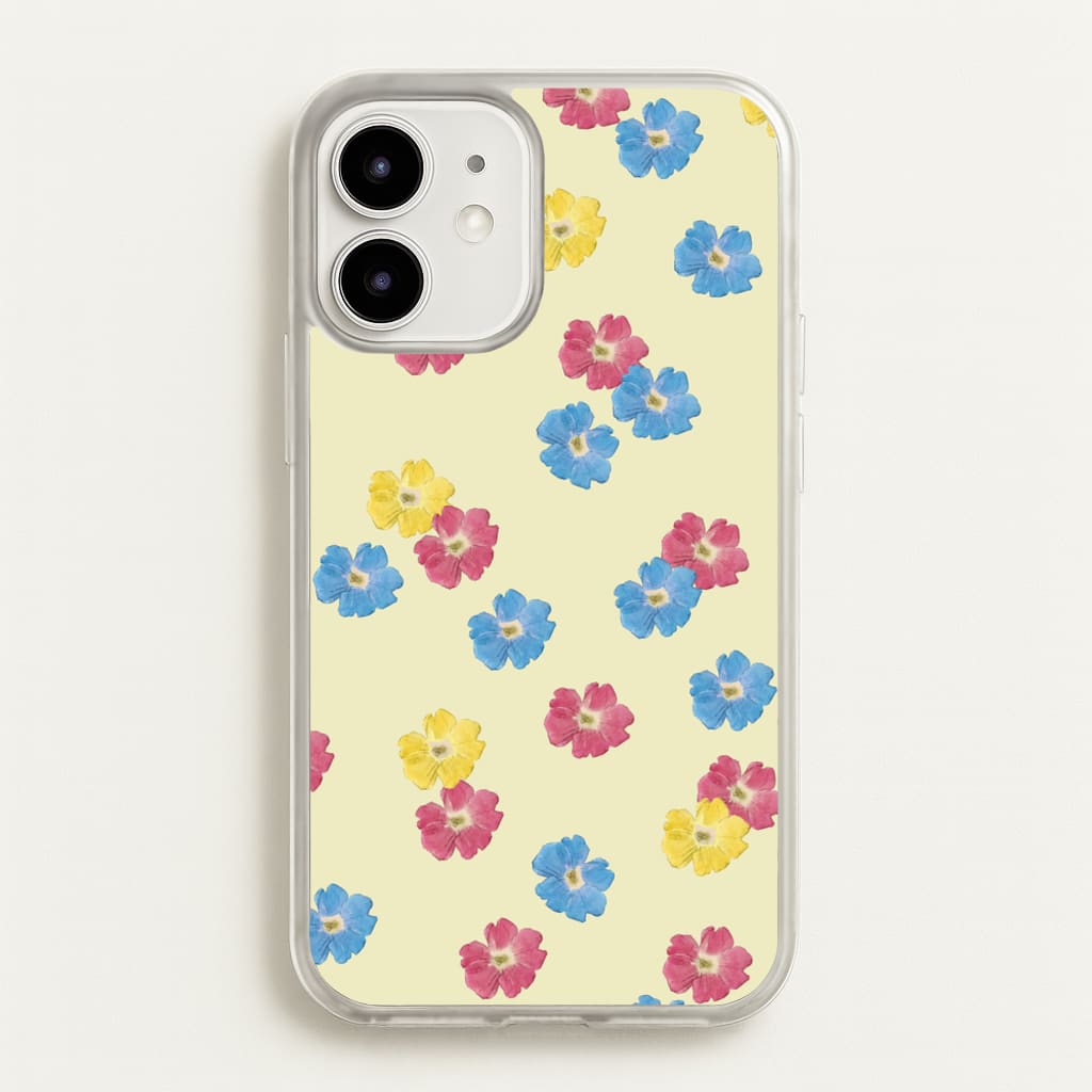 Pastel Pressed Flowers Pattern - Floral Phone Case for iPhone 12 Mini