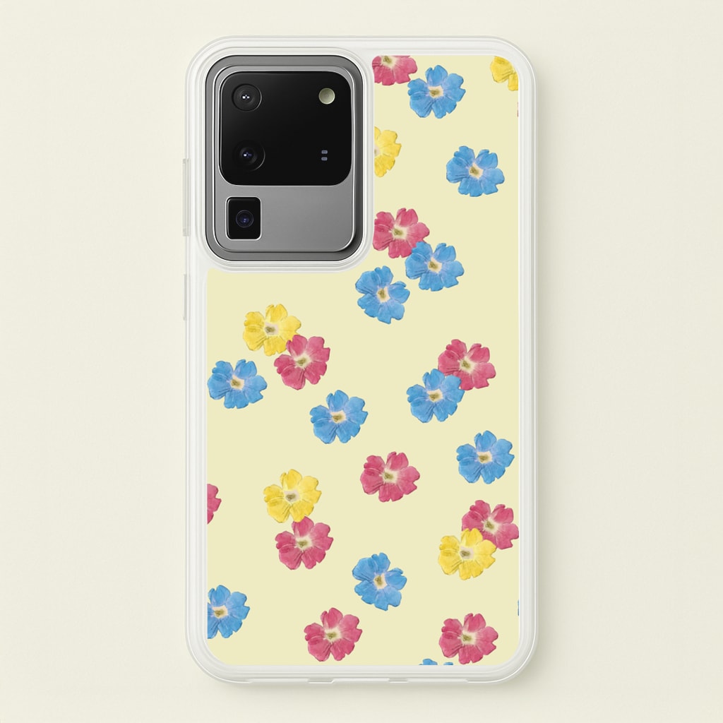 Pastel Pressed Flowers Pattern - Floral Phone Case for Galaxy S20 Ultra