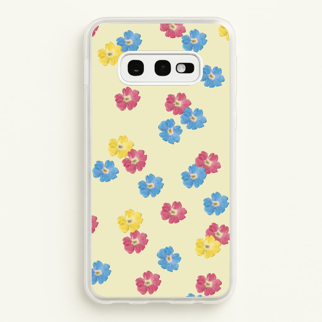 Pastel Pressed Flowers Pattern - Floral Phone Case for Galaxy S10e