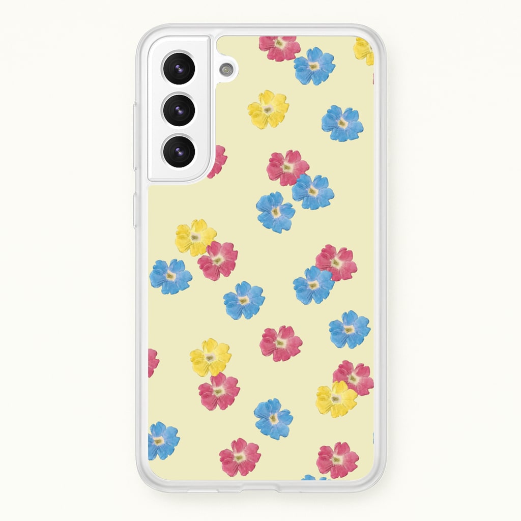 Pastel Pressed Flowers Pattern - Floral Phone Case for Galaxy S21 Plus