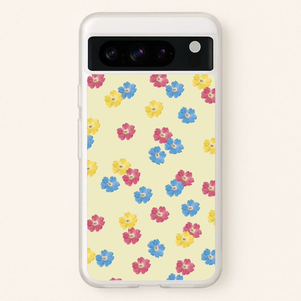 Pastel Pressed Flowers Pattern - Floral Phone Case for Google Pixel 8 Pro