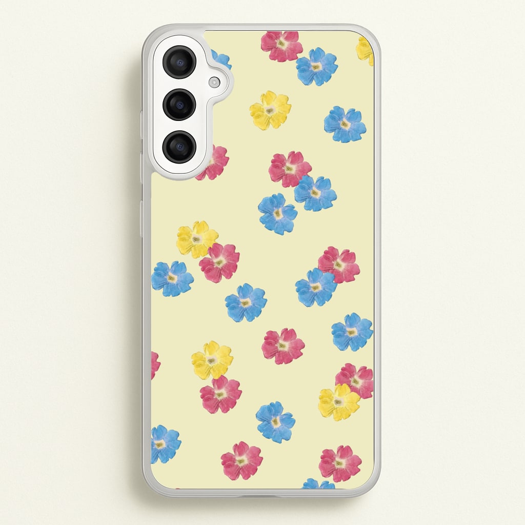 Pastel Pressed Flowers Pattern - Floral Phone Case for Galaxy A36