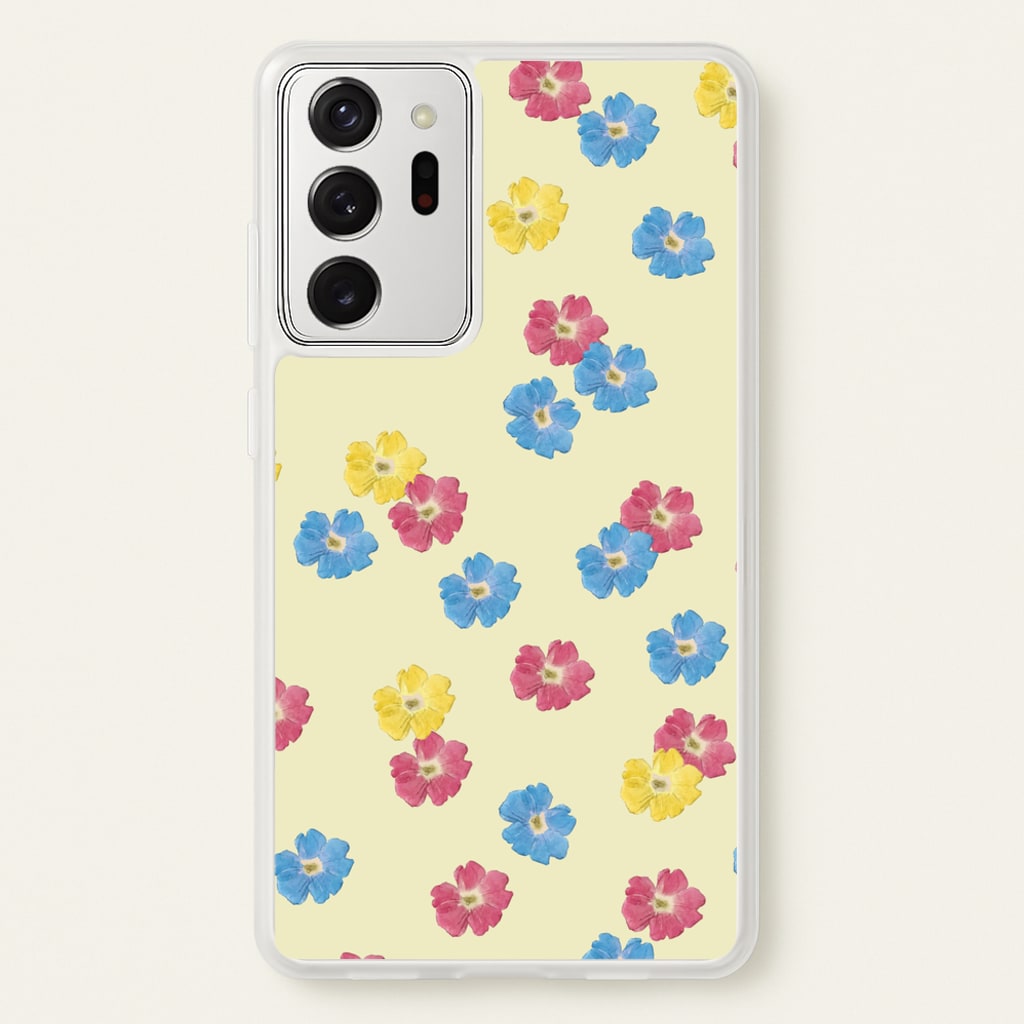 Pastel Pressed Flowers Pattern - Floral Phone Case for Galaxy Note 20 Ultra