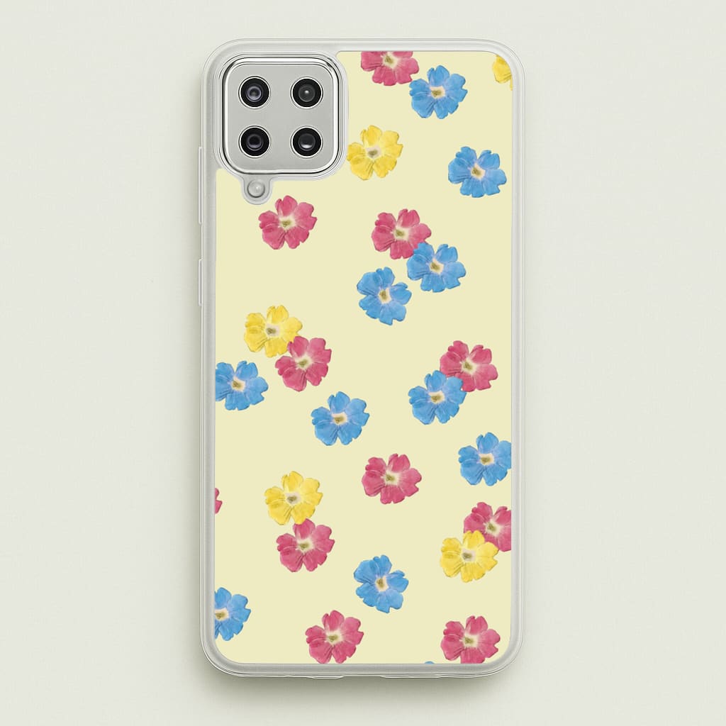 Pastel Pressed Flowers Pattern - Floral Phone Case for Galaxy A12