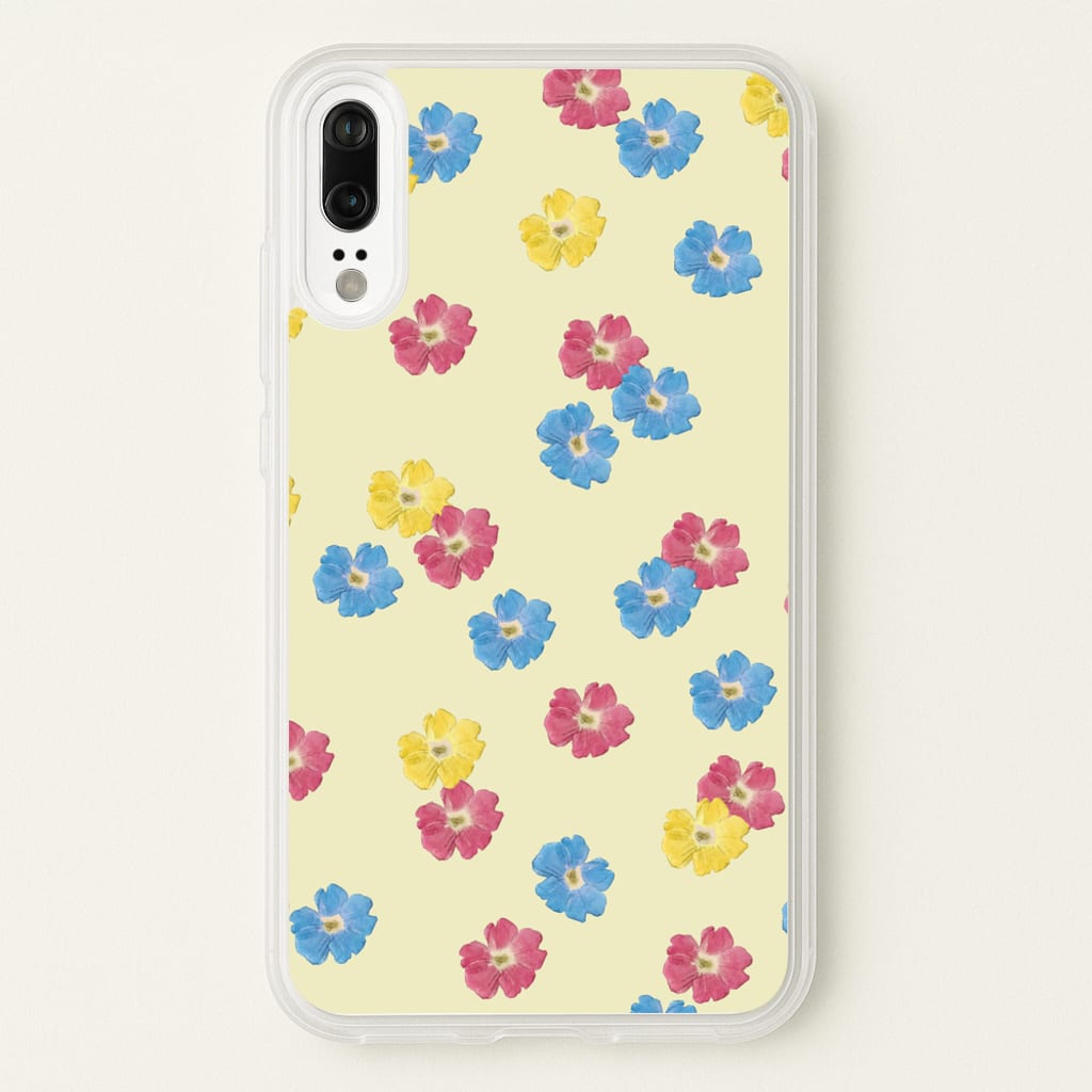 Pastel Pressed Flowers Pattern - Floral Phone Case for Huawei P20