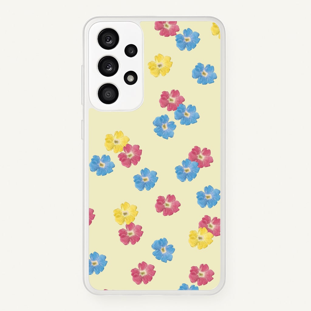 Pastel Pressed Flowers Pattern - Floral Phone Case for Galaxy A53