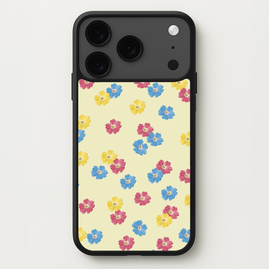 Pastel Pressed Flowers Pattern Phone Case for iPhone 17 Pro