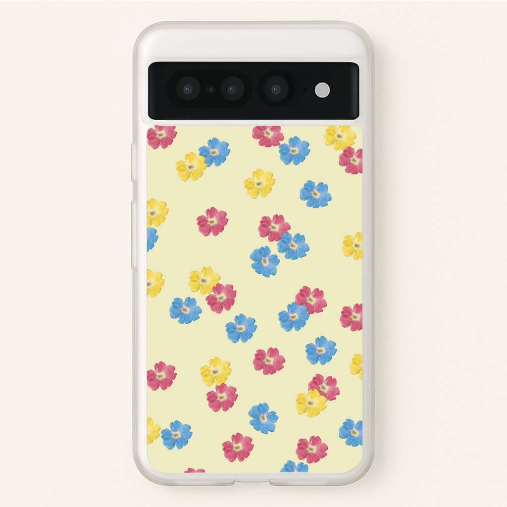 Pastel Pressed Flowers Pattern - Floral Phone Case for Google Pixel 7 Pro