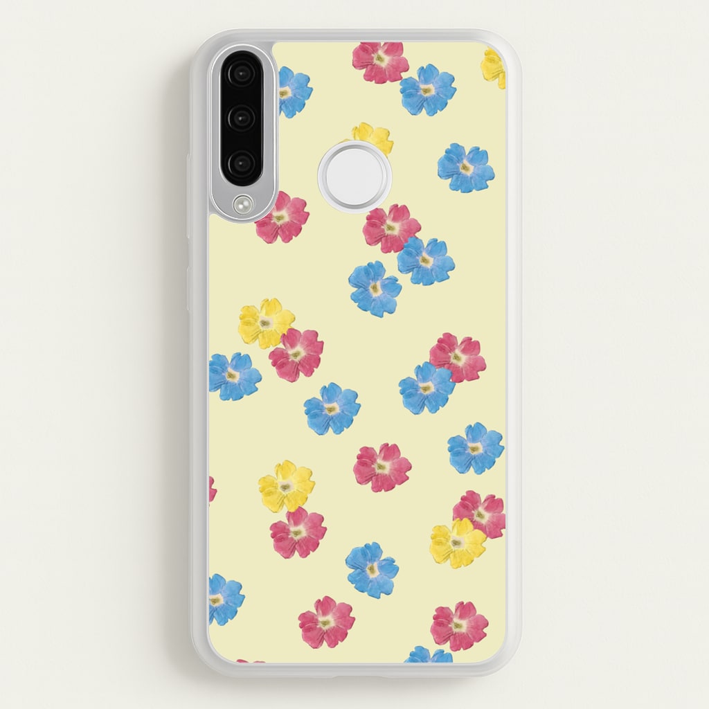Pastel Pressed Flowers Pattern - Floral Phone Case for Huawei P30 Lite