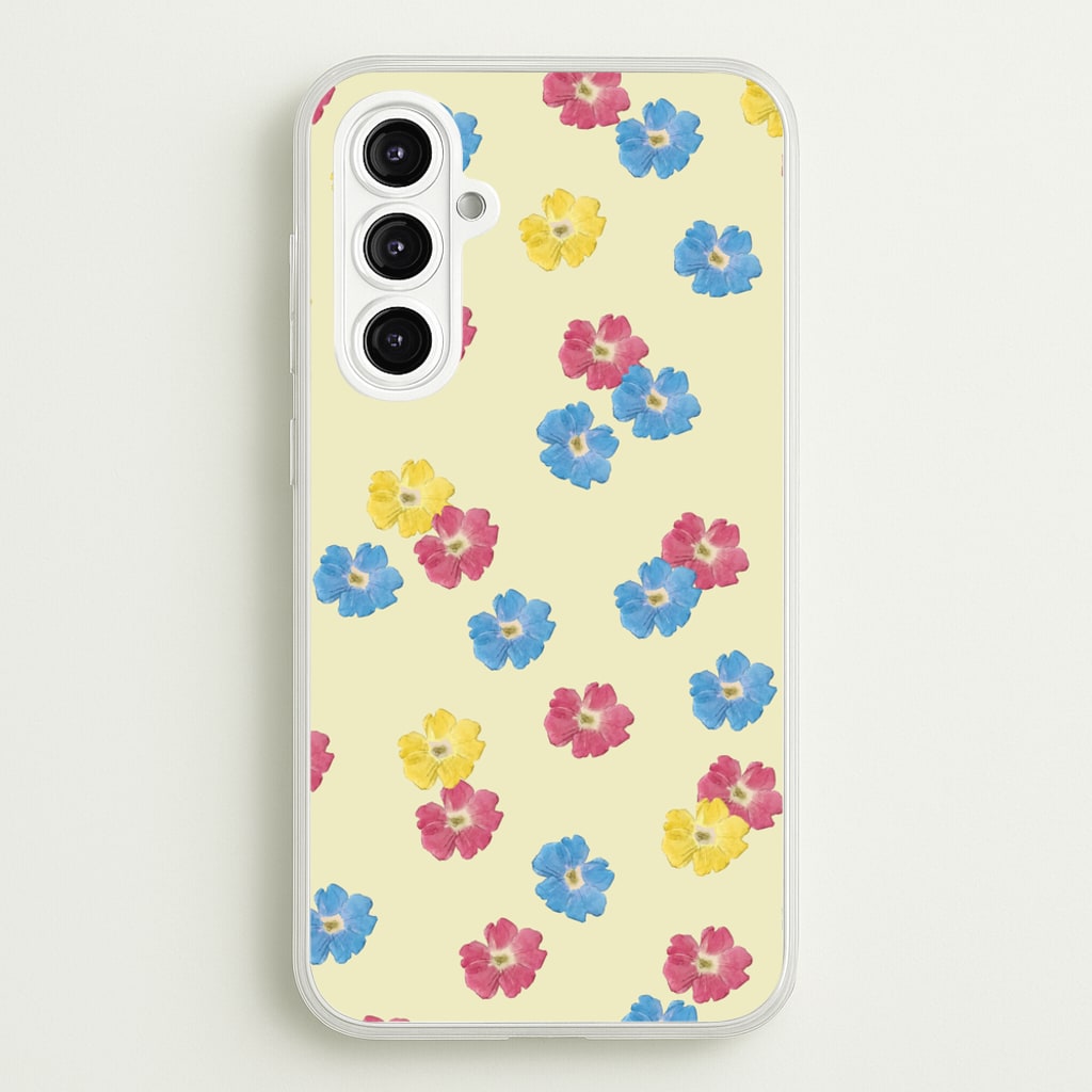 Pastel Pressed Flowers Pattern - Floral Phone Case for Galaxy A16