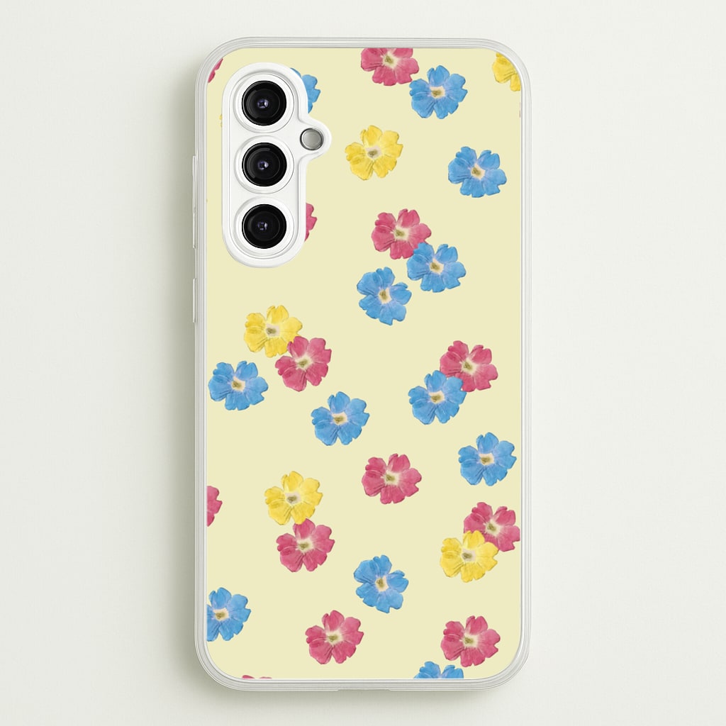 Pastel Pressed Flowers Pattern - Floral Phone Case for Galaxy A14