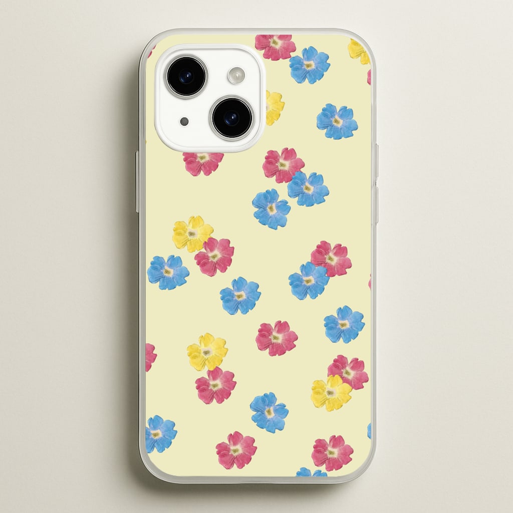 Pastel Pressed Flowers Pattern - Floral Phone Case for iPhone 14 Plus