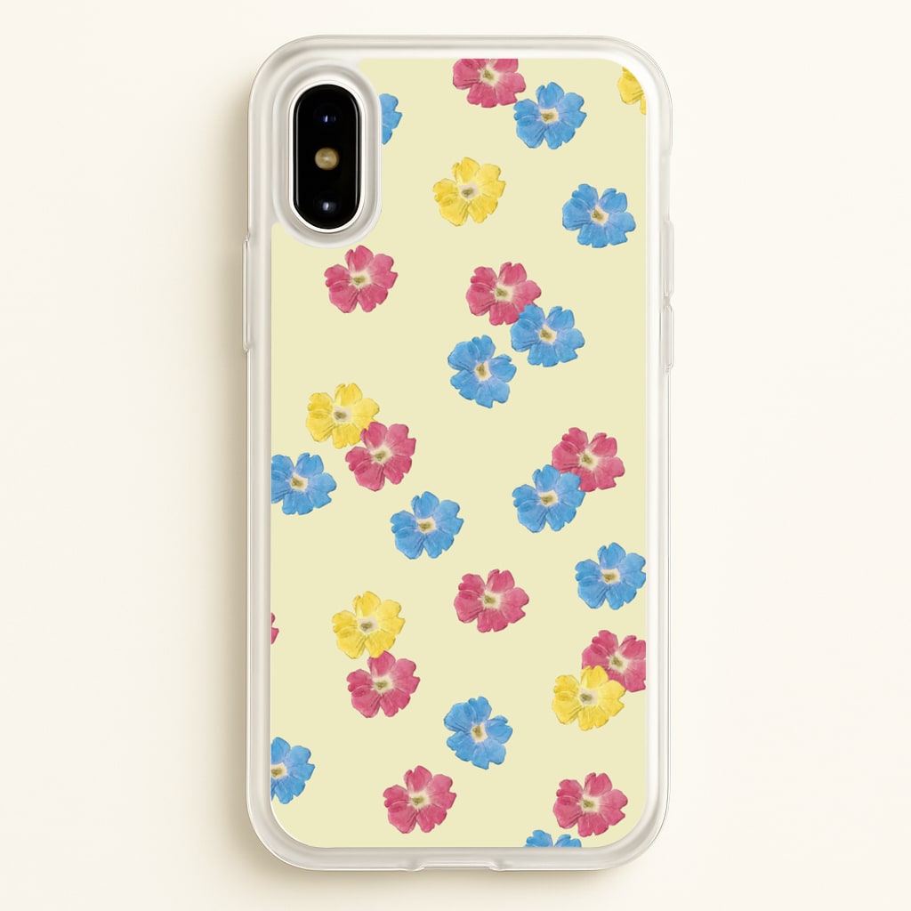 Pastel Pressed Flowers Pattern - Floral Phone Case for iPhone X / XS