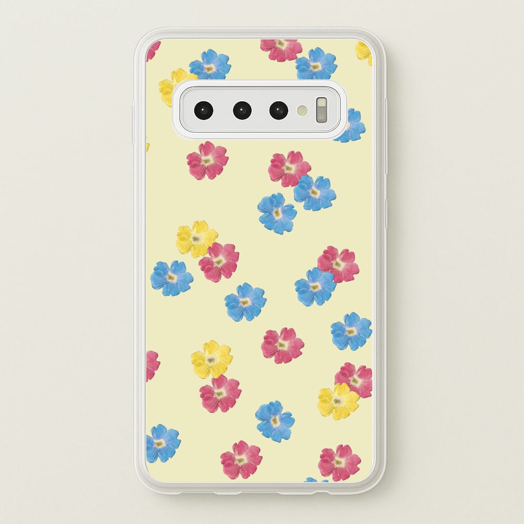 Pastel Pressed Flowers Pattern - Floral Phone Case for Galaxy S10 Plus