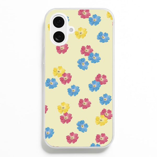 Pastel Pressed Flowers Pattern - Floral Phone Case for iPhone 16 Plus