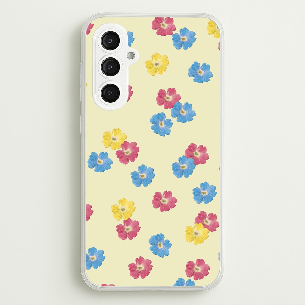 Pastel Pressed Flowers Pattern - Floral Phone Case for Galaxy S23FE
