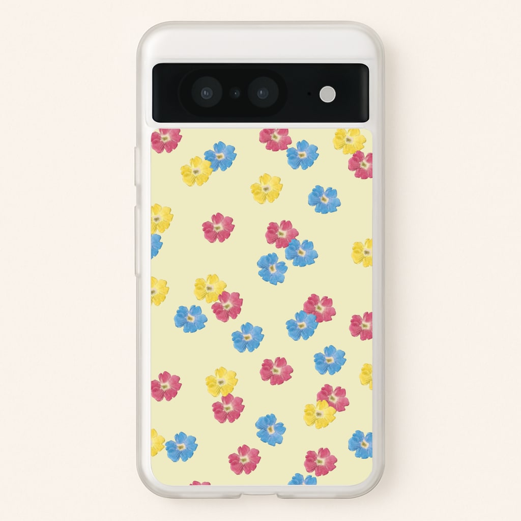Pastel Pressed Flowers Pattern - Floral Phone Case for Google Pixel 8