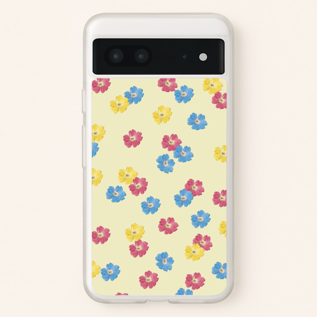 Pastel Pressed Flowers Pattern - Floral Phone Case for Google Pixel 7