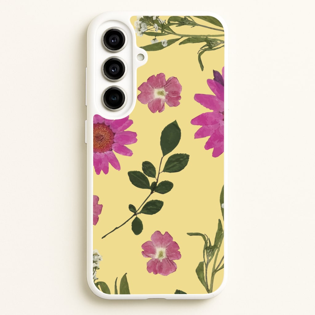 Pressed Plants Yellow - Floral Phone Case for Galaxy A56