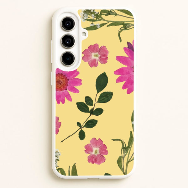 Pressed Plants Yellow - Floral Phone Case for Galaxy A56