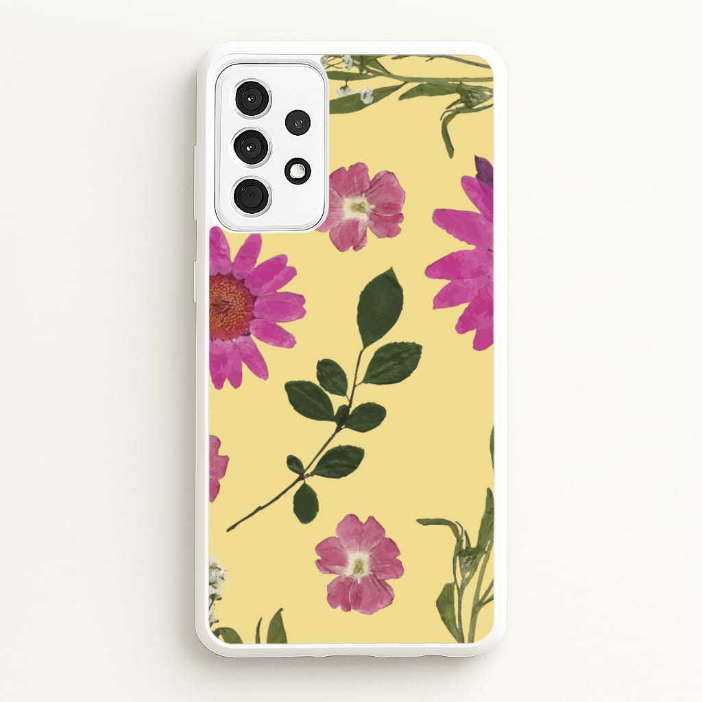 Pressed Plants Yellow - Floral Phone Case for Galaxy A52 / A52s