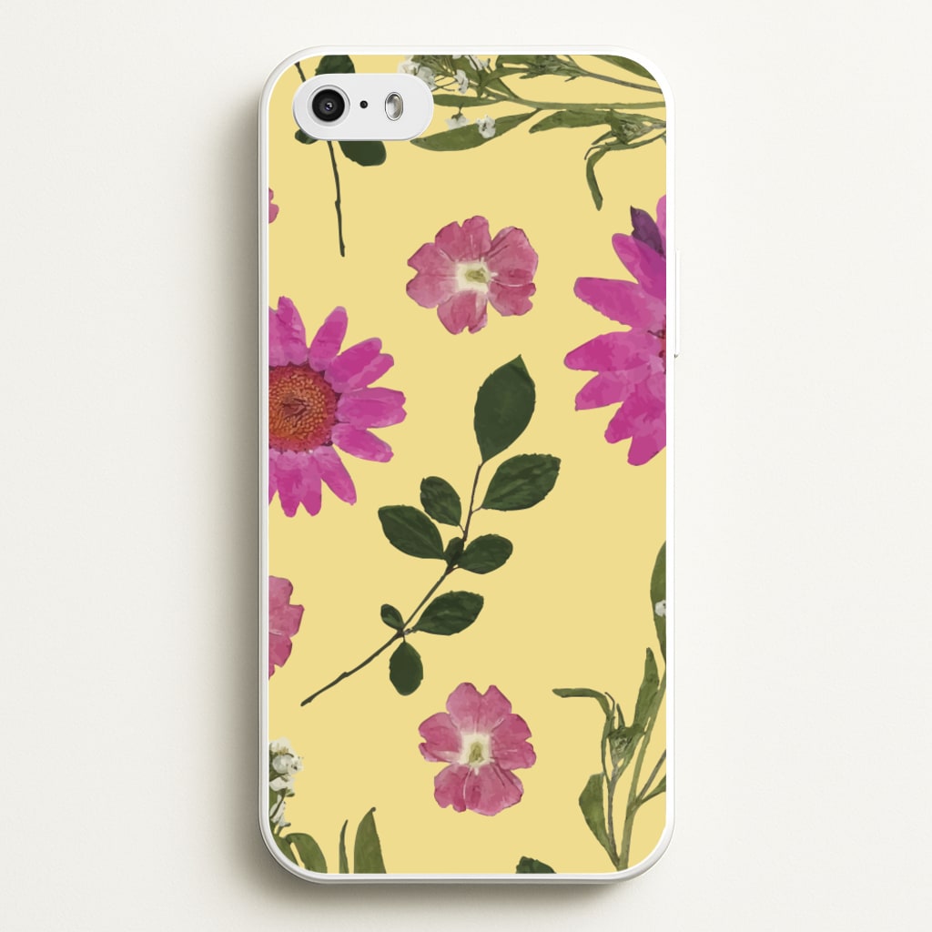 Pressed Plants Yellow - Floral Phone Case for iPhone 5 / 5s / SE 2016