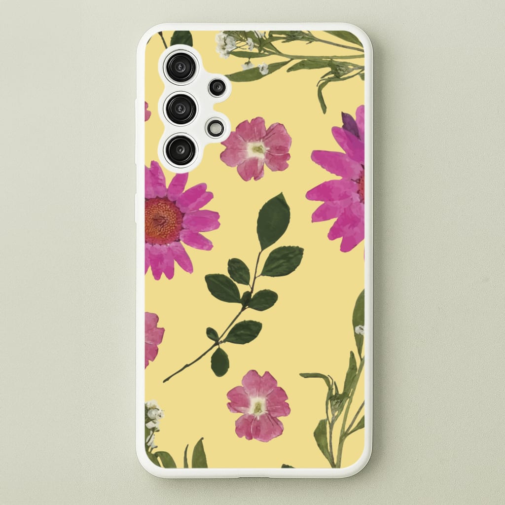 Pressed Plants Yellow - Floral Phone Case for Galaxy A13