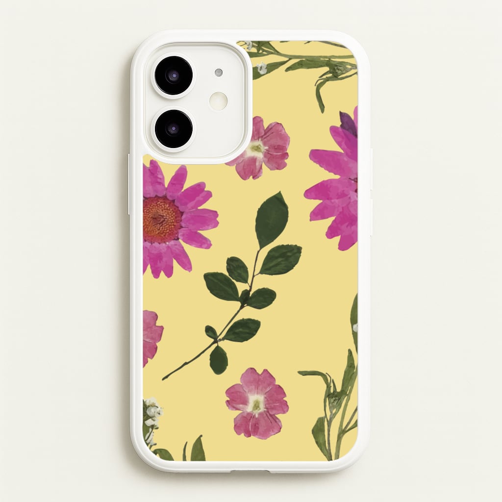 Pressed Plants Yellow - Floral Phone Case for iPhone 12 Mini