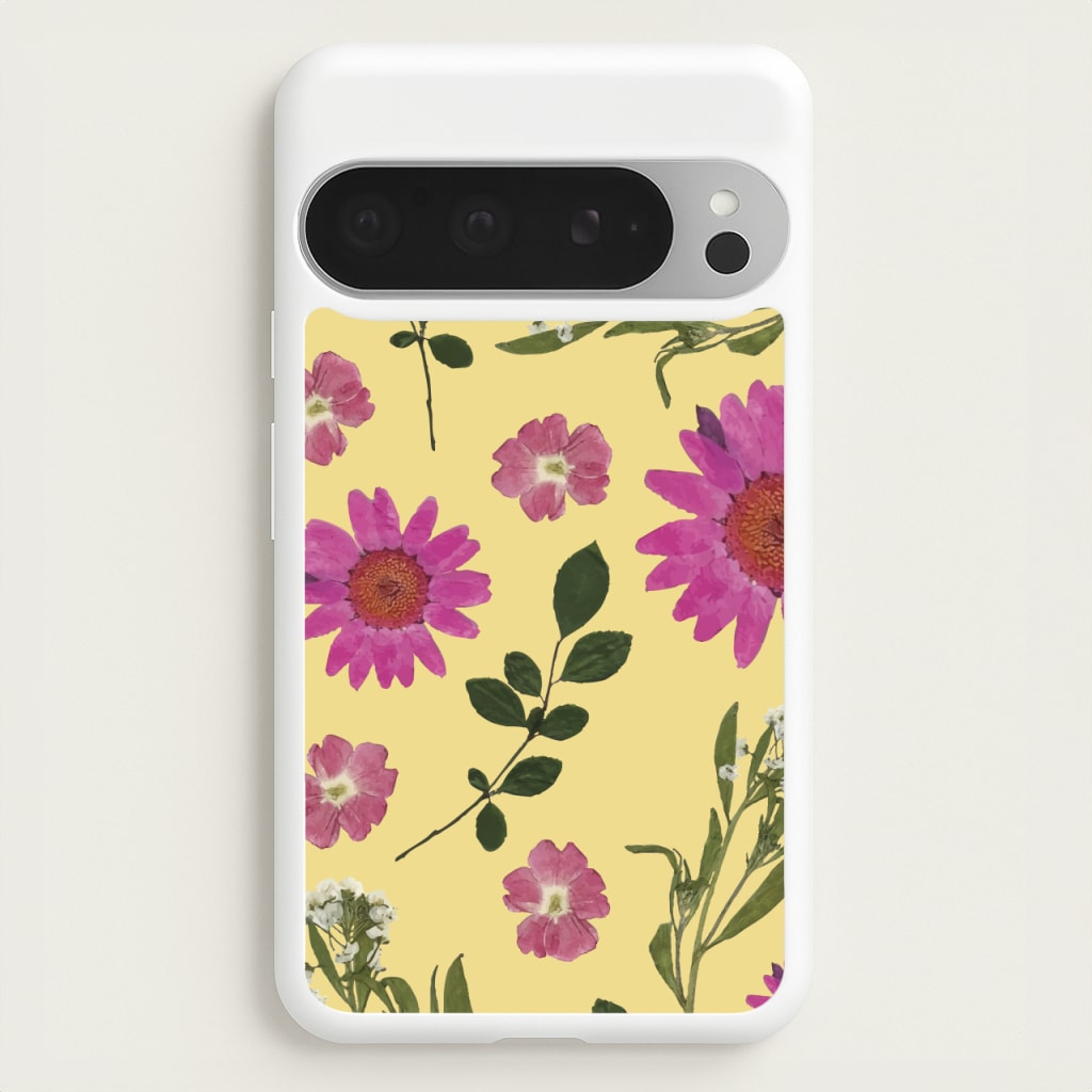 Pressed Plants Yellow - Floral Phone Case for Google Pixel 9 Pro XL
